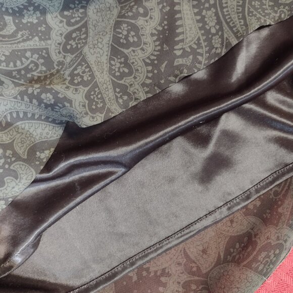 Chocolate Brown Paisley Pattern Maxi Skirt – Size 13/14 - Picture 5 of 9